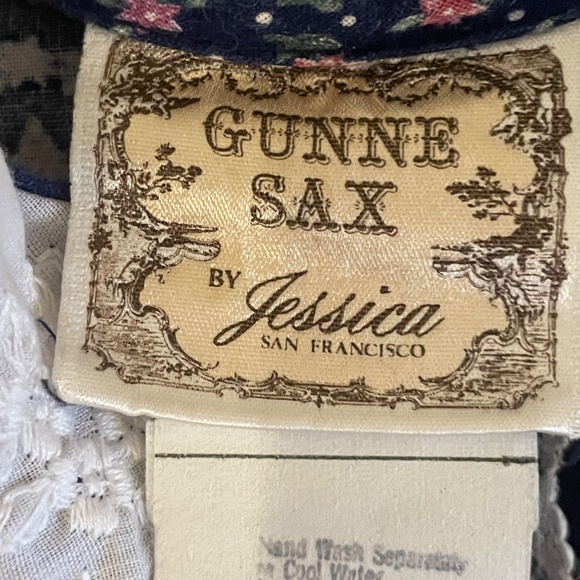 Gunne Sax Jeunes Filles by Jessica Girls 14 VTG Prairie Rose Bud High Neck Lace - Picture 10 of 13